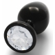 Bijou anal Round Gem M 7 x 3.3 cm Black-transparent