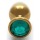 Anal-Juwel Round Gem M 7 x 3.3cm Gold-Grün