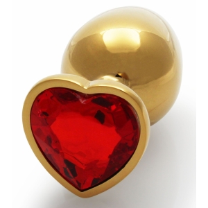 Ouch! Bijou anal Gema Corazón M 7 x 3.3cm Oro-Rojo