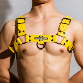BDSMaster Arnês de peito todo amarelo