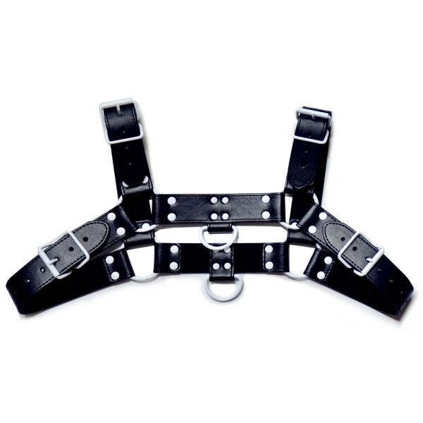 Fetish Gear Coloured H-Front Harness WHITE