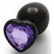 Gemma cuore anale Bijou L 8 x 4 cm nero-viola