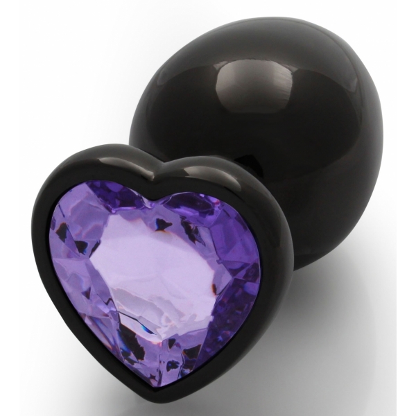 Gemma cuore anale Bijou L 8 x 4 cm nero-viola