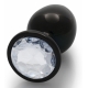 Bijou anal Round Gem L 8 x 4cm Black-Transparent