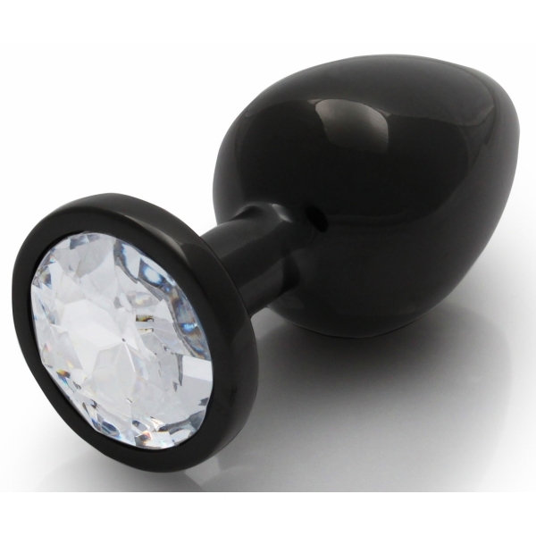 Bijou anal Round Gem L 8 x 4cm Preto-Transparente