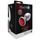 Bijou anal Gema Redonda L 8 x 4cm Plata-Rojo