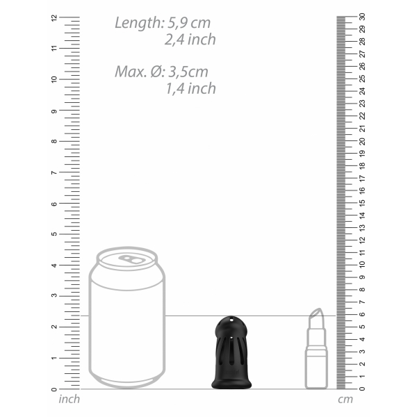 Gaiola de castidade ManCage Modelo 27 - 9,6 x 3,5cm Preto