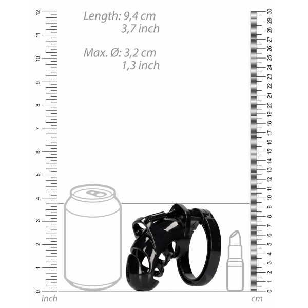 ManCage Keuschheitsgürtel Modell 25 - 9 x 3.5cm Schwarz