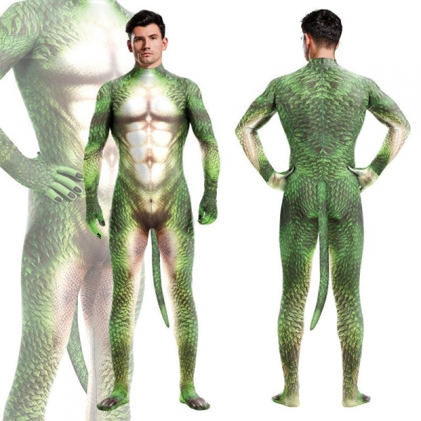 Groene draak Reptiel Cosplay Suit