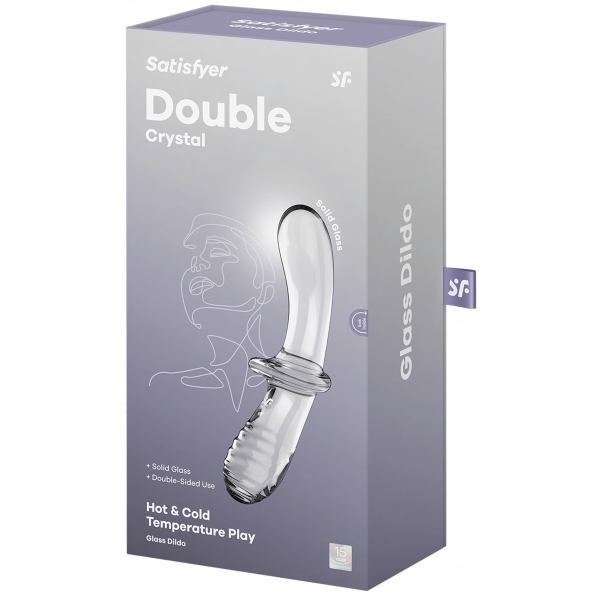 Double Crystal - Glass Dildo - Transparent