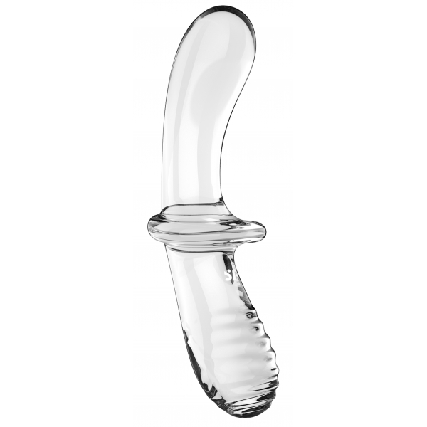 Glazen dildo Dubbel Kristal 18,5 x 3,5cm Helder