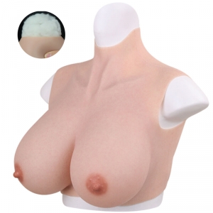 CrossGearX Buste Seins réalistes Coton Col haut Bonnet D