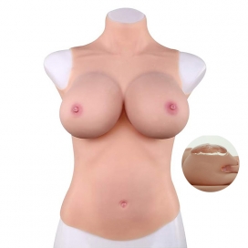 CrossGearX Busto realista de silicona - Cuello alto - Copa D