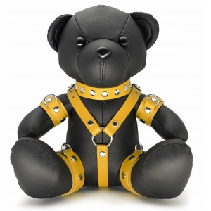 The Red Urso de couro Bendy The Bdsm Teddy Bear Amarelo