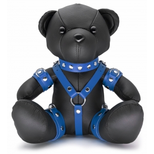 The Red Urso de couro Bendy The Bdsm Teddy Bear Azul