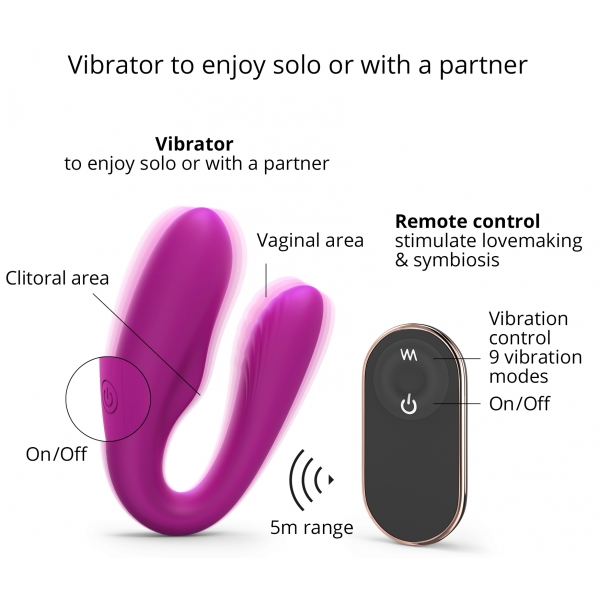 Match Up Estimulador Vibrador Pareja Love to Love Fucsia