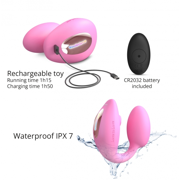 Wonderlover Pink Clitoris and G-Spot Stimulator