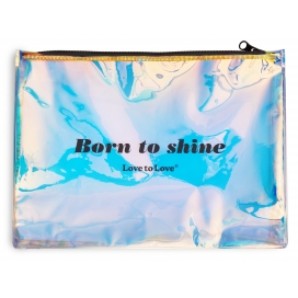Born to Shine Zip black storage pouch