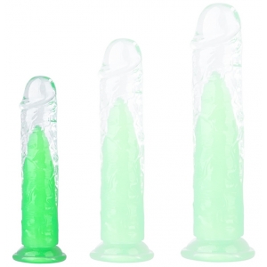 ClearlyHorny Dildo transparente Jellis S 17 x 3,3cm Verde