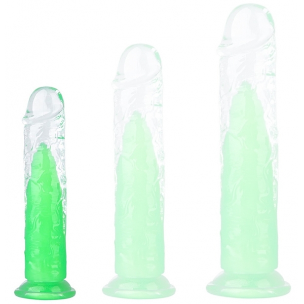 Dildo transparente Jellis S 17 x 3,3cm Verde