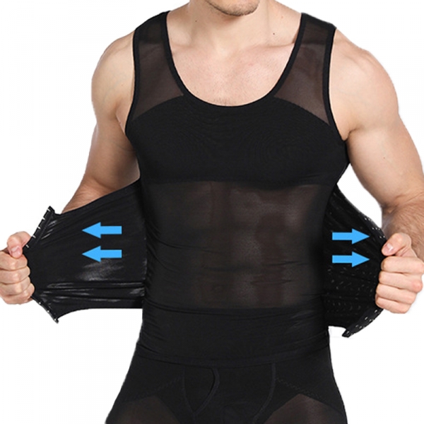 Men's Tight Shirt Waist Trainer BLACK