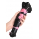 Hulf Dildo 24 x 5cm Schwarz-Rosa