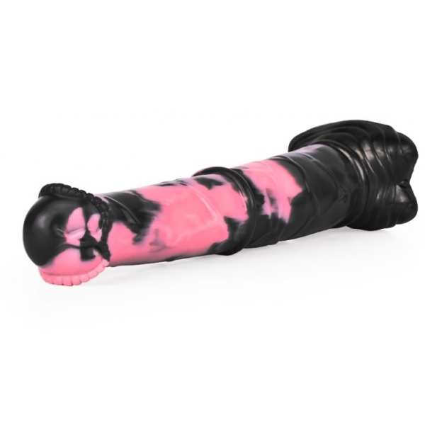 Hulf Dildo 24 x 5cm Schwarz-Rosa