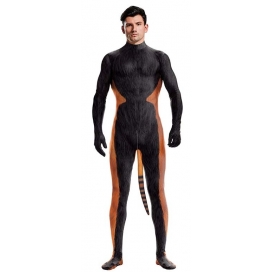 CosplayBoys Cosplay Panda Roter Raccoon Overall Schwarz-Orange