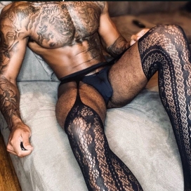 Panty erotico Calze nere con reggicalze