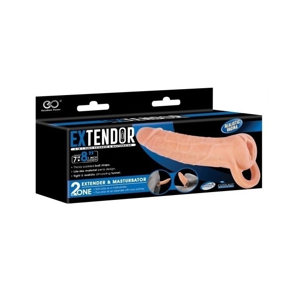 Guaina per pene + masturbatore EXTENDOR 8 - 19 x 4,5 cm