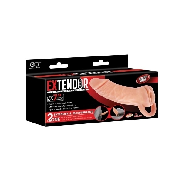 Penis sheath + masturbator Extendor 7 - 16 x 4.5cm