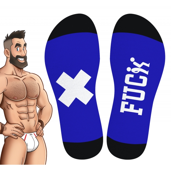 HANKY FUCK SneakXXX Hohe Socken Blau