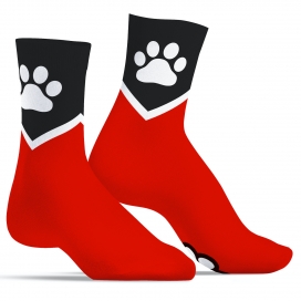 Kinky Puppy Socks Chaussettes PAW Kinky Puppy Rouge