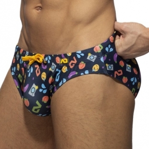 AD Fetish Emoji Swim Navy briefs