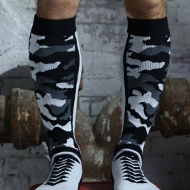 Breedwell Hohe Socken Neo Camo Schwarz-Weiß