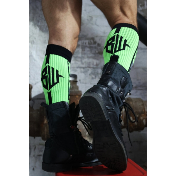 Hohe Socken Neo Camo Schwarz-Grün Neon