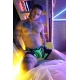 Boxer Bottomless Neo Camo Preto-Verde Neon