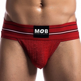 MOB Eroticwear Fetish Classic Wide Jockstrap Red