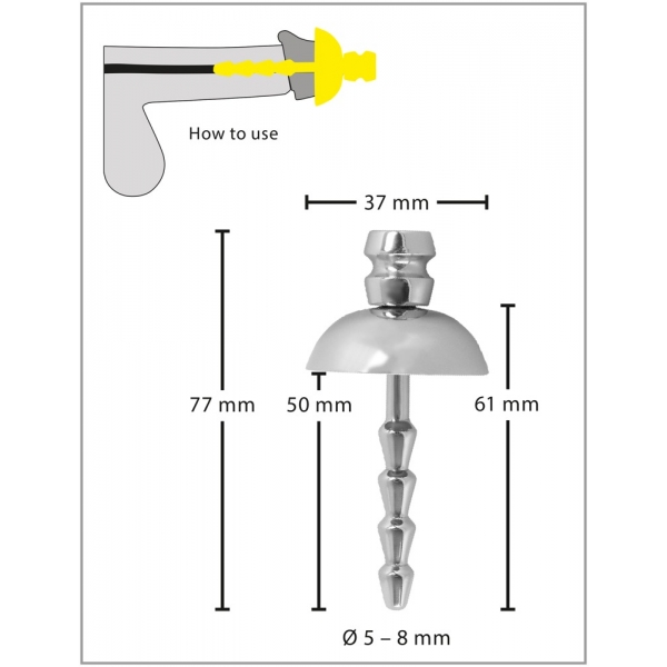 Penis plug Paraguas 6cm - Diámetro 8mm