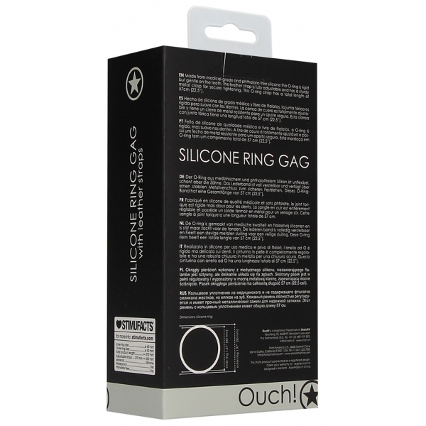 Bâillon en silicone Ring Gag 40mm Noir