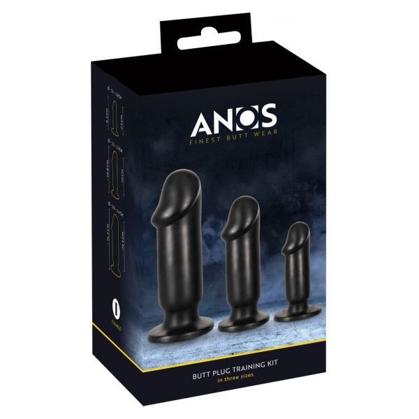 Conjunto de 3 Plugs Butt Anal Kit 13,5 x 4,5cm