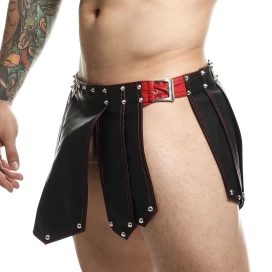 MOB Eroticwear Men's Sm Roman Skirt Black-Red