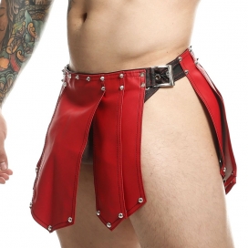 MOB Eroticwear Men's Sm Roman Skirt Red-Black