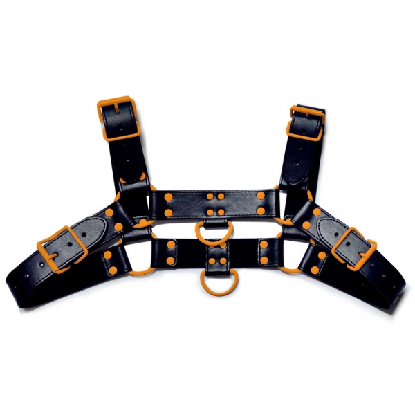 Fetish Gear Coloured H-Front Harness YELLOW