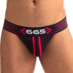 665 Jockstrap Rally 665 Preto-Vermelho