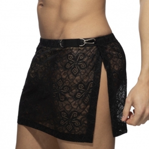 Addicted Men's Flowery Lace Skirt Black