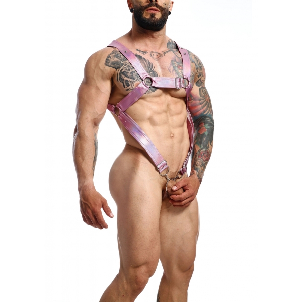 Cross Cockring Harness Dngeon Pink