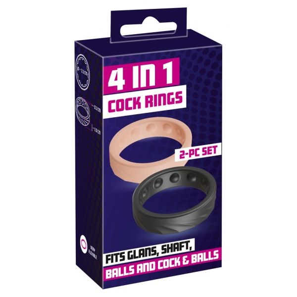 2 mini anelli per il pene da 33 mm