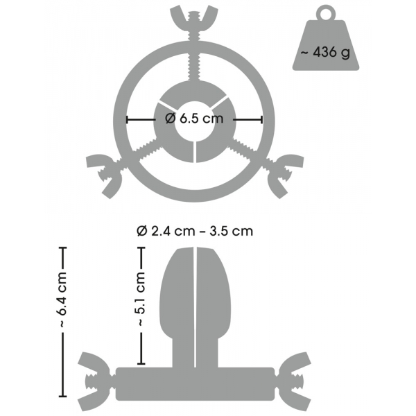 Anal Speculum Plug Spread 5 cm - Internal width 3.5 to 5cm