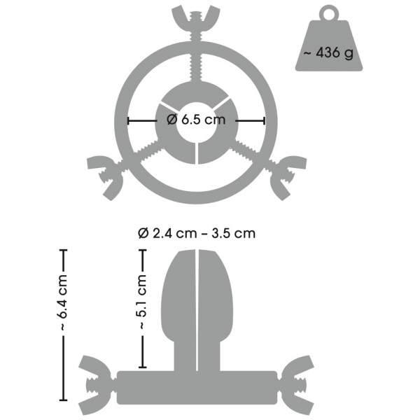 Spekulum Anal Plug Spread 5 cm - Innere Breite 3.5 bis 5cm